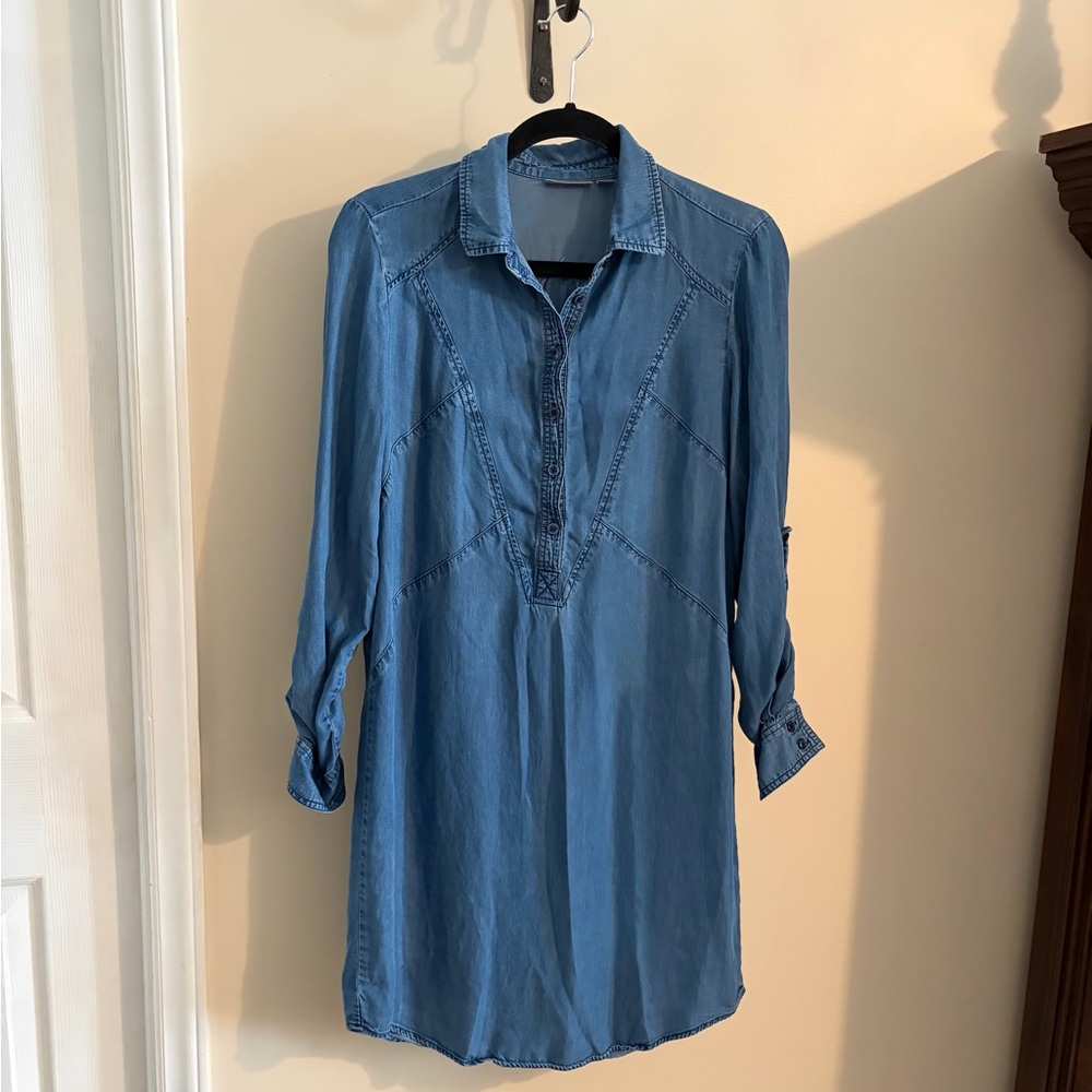 New York & Company Denim Button-Up Dress